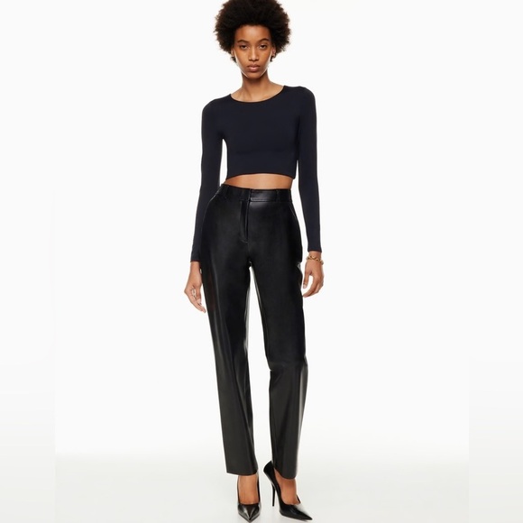 Aritzia Babaton Command Vegan Leather Pant in Black - 2 - Picture 1 of 17